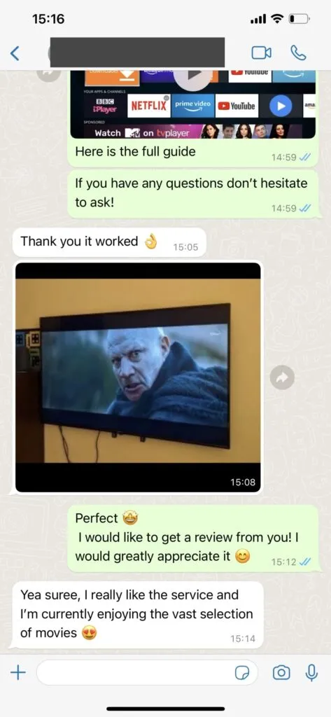 Alwaystivi WhatsApp support conversation screenshot 1